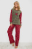 Пижама женская махра, цвет оливково-красный, 238R58435