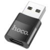 Адаптер переходник Hoco UA17 USB to Type-C (F) черный