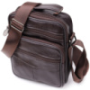 Небольшая вертикальная сумка с ручкой для мужчин из натуральной кожи Vintage 22865 Коричневый