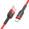 Кабель Hoco U117 с индикатором USB to Type-C 1.2m red