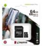 Карта пам'яті micro SDHC 64GB Kingston (class 10) (UHS-3) (з адаптером)