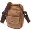 Практична невелика чоловіча сумка із щільного текстилю 722220 Коричневий