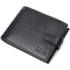 Горизонтальне портмоне для чоловіків з натуральної зернистої шкіри 722059 Чорний
