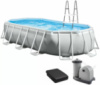 Каркасний басейн Intex 26798 OVAL (610х305х122 см) з картриджним фільтром, драбиною та тентом