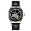 Чоловічий механічний годинник Awarder 043-1 Де би не був Silver-Black Leather з сапфіровим склом