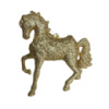 Игрушка на елку Лошадь 19696 9х10 см золотистая