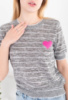 Жіноча сіра футболка в смужку