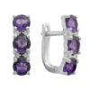 Серебряные серьги CatalogSilver с натуральным аметистом 2.99ct (2179351)