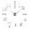 3D настенные часы, бескаркасные часы, часы наклейка серебристые 90-120см 3