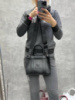 Чорний - міні-сумочки на блискавці зі знімним тканинним ремінем у комплекті  (0523)