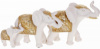 Декоративная статуэтка «Семья Слонов» 30.5х9х15см, полистоун, белый с золотом