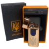 Электрическая и газовая зажигалка Украина с USB-зарядкой HL-431, Юсб зажигалка. Цвет: золотой