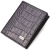 Невелике шкіряне портмоне для чоловіків з тисненням під крокодила 721738 Чорне