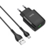 Зарядний пристрій Hoco C72Q Glorious QC3.0 18W (1USB/3A) + MicroUSB (Чорний) - купити в SmartEra.ua