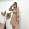 Вельветова сукня із завищеною талією «Wesley» оптом | Батал | Розпродаж моделі Бежевий, 50-52