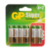 Батарейка GP SUPER ALKALINE 1.5V 15A-U6  щелочная, LR6, AA блистер