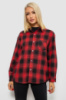 Рубашка женская в клетку, цвет красный, 244R1070