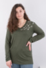 Жіноча кофта кольору хакі з декором
