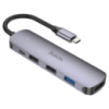 Мультиадаптер хаб Hoco HB27 5в1 Type-C to USB 3.0 (F)/ 2 USB 2.0 (F)/ HDMI (F)/ Type-C (F) PD 60W 0.135m черно-серый