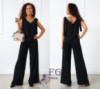 Літній жіночий костюм із широкими штанами «Ясмин» оптом | Норма та батал | Розпродаж моделі Чорний, 42