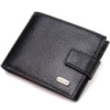 Компактне портмоне для чоловіків у комбінації двох кольорів з натуральної шкіри 721749 Чорне