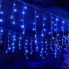 Гирлянда 96LED (Бахрома) Blue, 5х0,4м, 24полосы, 8 режимов, прозрачная изоляция