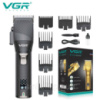Акумуляторна машинка для стрижки волосся VGR V-280 з дисплеєм та насадками якісна. Колір: чорний