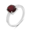 Серебряное кольцо CatalogSilver с искусственным гранатом nano, фианитами, вес изделия 2,92 гр (60002147) 17.5 размер