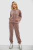 Спортивный костюм женский велюровый, цвет темно-бежевый, 241R1530-5