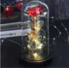 Роза в стеклянной колбе LED RED GOLD с LED подсветкой Rose of Love Красная