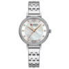 Жіночий класичний годинник Curren 9087 Silver-White з перламутровим циферблатом та металевим браслетом
