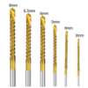 6PCS высокоскоростная сталь HSS4241 с титановым покрытием, сверла бокового сверления фрезерни. Спиральное сверло.