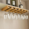Барная полка для бокалов из бамбука, подвесной органайзер для хранения бокалов(для 12шт), размером 63,5x25x5см