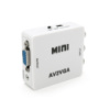 Конвертер Mini, AV to VGA, ВХОД 3RCA(мама) на ВЫХОД VGA(мама), 720P/1080P, White, BOX
