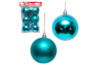 Набор игрушек елочных бирюзовых «Шар» 7см (3+3шт) (116288)