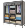 Шкаф тканевый 3 секции складной с каркасом STORAGE WARDROBE 175 х 130 х 45 см. Цвет: серый