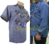 50-60 Чоловіча синя вишиванка вишита сорочка етно, Мужская синяя вышиванка