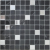 Самоклеюча поліуретанова плитка чорно-біла мозаїка 305х305х1мм (D)