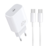 Мережевий зарядний пристрій з кабелем WUW-T108 PD 40W charger with C-C cable (6978749570358)