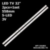 LED підсвітка TV 32“ 3V 5-LED 558mm JHD315V1H01-TXL1 LB32128 V0/HD315S1H81-T05 2шт.