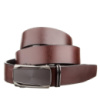 Ремінь з натуральної шкіри зі шкіряною вставкою в пряжці 720216 Коричневий