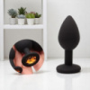 Анальна пробка силіконова чорна із кристалом SKN розмір S