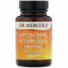 Липосомальный Витамин D3, 10000 МЕ, Liposomal Vitamin D3, Dr. Mercola, 90 капсул