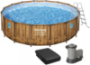 Каркасний басейн Bestway Дерево 56725 (488х122 см) з картриджним фільтром, драбиною та тентом