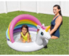 Intex 57113 дитячий басейн Єдиноріг 127×102×69 см з навісом і надувним дном