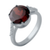 Серебряное кольцо CatalogSilver с натуральным гранатом 3.957ct, фианитами, вес изделия 3,85 гр (2005896) 17 размер