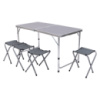 Раскладной стол + 4 стула кемпинговый набор для пикника, рыбалки, отдыха, туризма Серый JY-12060G