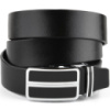Ремінь чоловічий з автоматичною пряжкою і чорними вставками 720281 Чорний
