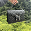 Женская мини сумочка клатч Подкова стеганная, маленькая сумка на цепочке в стиле Гучи Черный