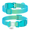 Нашийник для собак з нейлону WAUDOG Nylon Recycled c QR паспортом, градієнт, пластиковий фастекс, XL, Ш 25 мм, Дов 37-58 см, блакитний